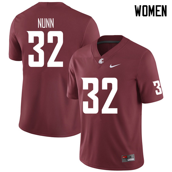Women #32 Patrick Nunn Washington State Cougars College Football Jerseys Sale-Crimson